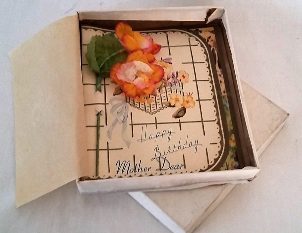 Mother Birthday Card Greeting Flowers Boxed Unused Vintage
