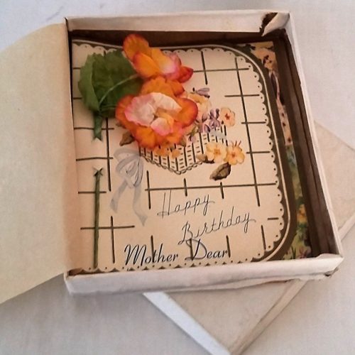 Mother Birthday Card Greeting Flowers Boxed Unused Vintage - Image 3