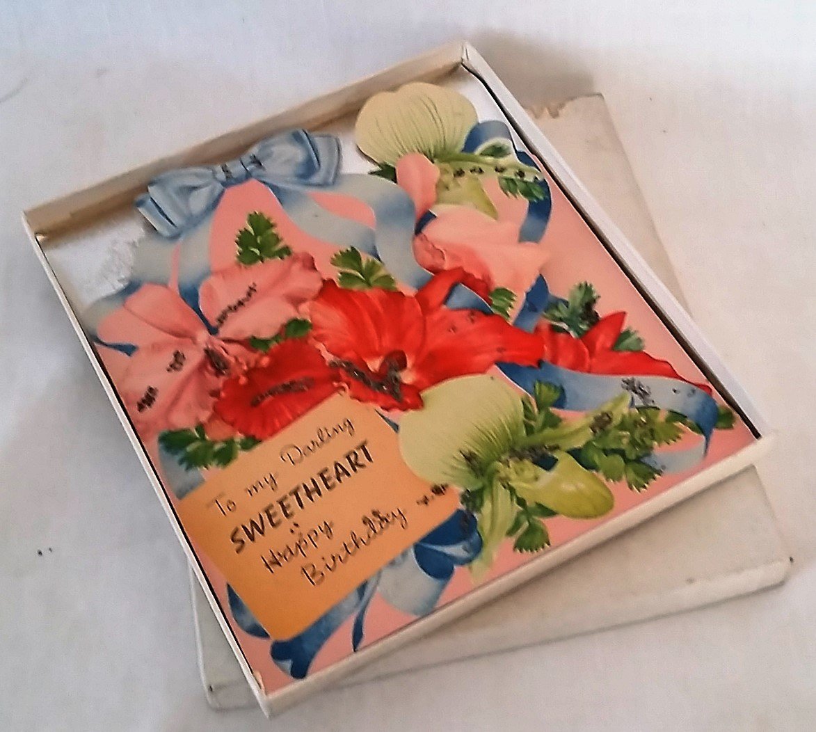 Sweetheart Birthday Card Boxed Pop Up Greeting Card Unused Vintage - Image 3