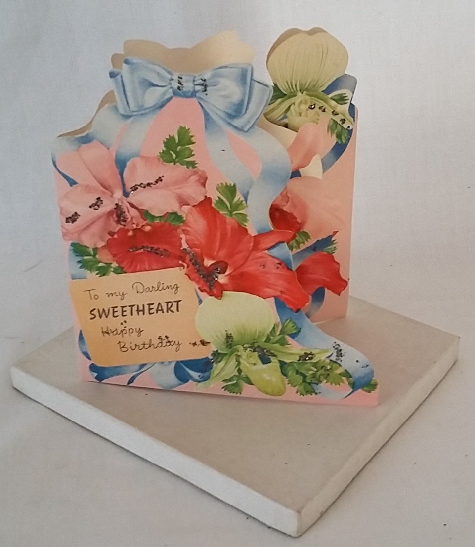 Sweetheart Birthday Card Boxed Pop Up Greeting Card Unused Vintage - Image 1