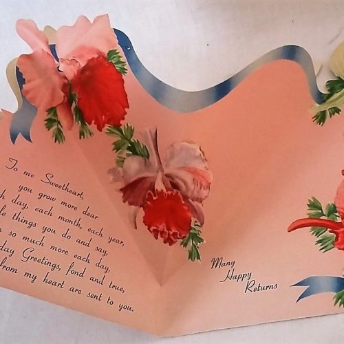 Sweetheart Birthday Card Boxed Pop Up Greeting Card Unused Vintage - Image 2