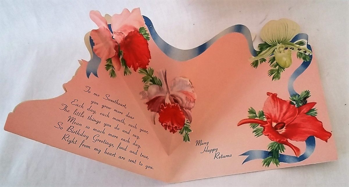 Sweetheart Birthday Card Boxed Pop Up Greeting Card Unused Vintage - Image 2