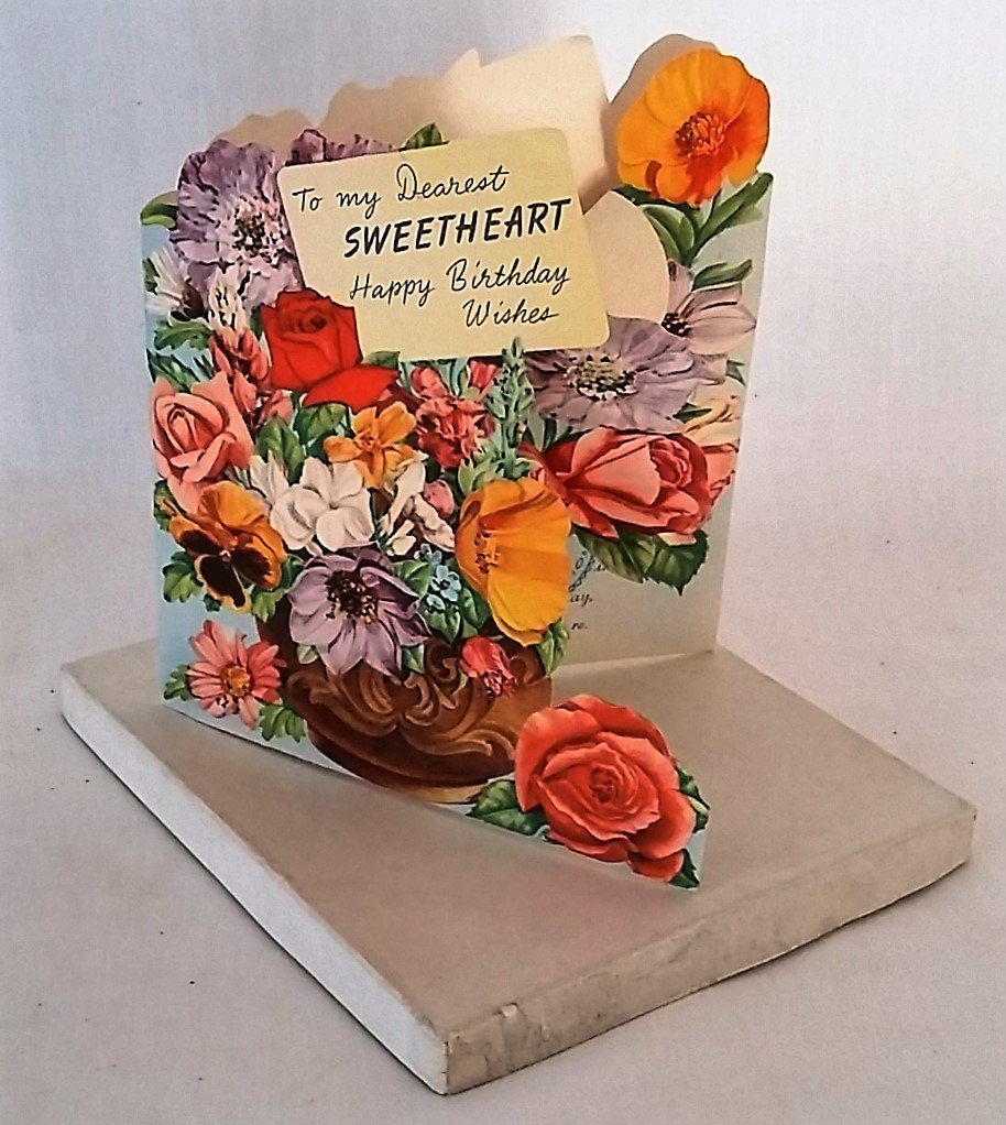Sweetheart Birthday Card Boxed Pop Up Unused Vintage