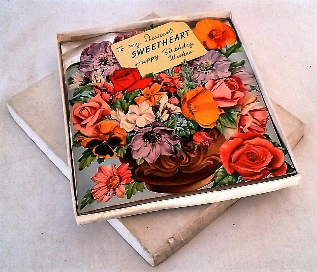 Sweetheart Birthday Card Boxed Pop Up Unused Vintage - Image 3