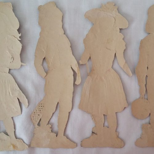 Paper Picture Scraps 4 Children Playing Games Original Victorian Die Cuts - Image 2