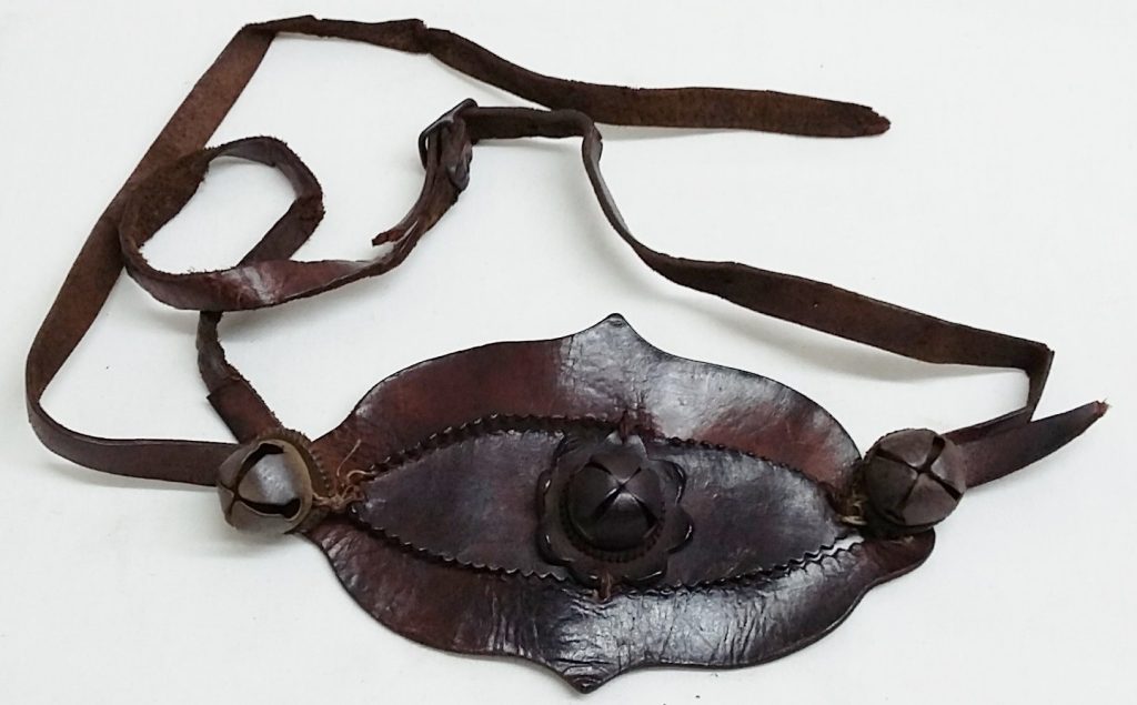 Childs Safety Harness Baby Toddler  Leather Reines with Bells Antique