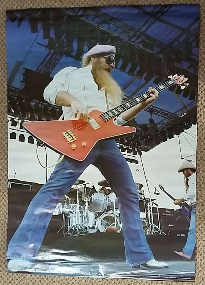 Pop Art Poster ZZ TOP Rolled Anabas Pin-Up AA136 1984 Original Vintage