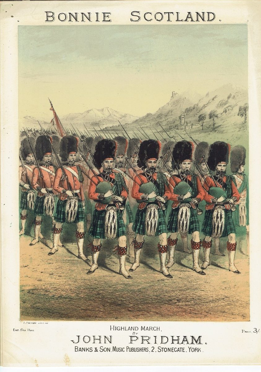 Antique Sheet Music Bonnie Scotland Highland March JOHN PRIDHAM Banks & Son - Image 1