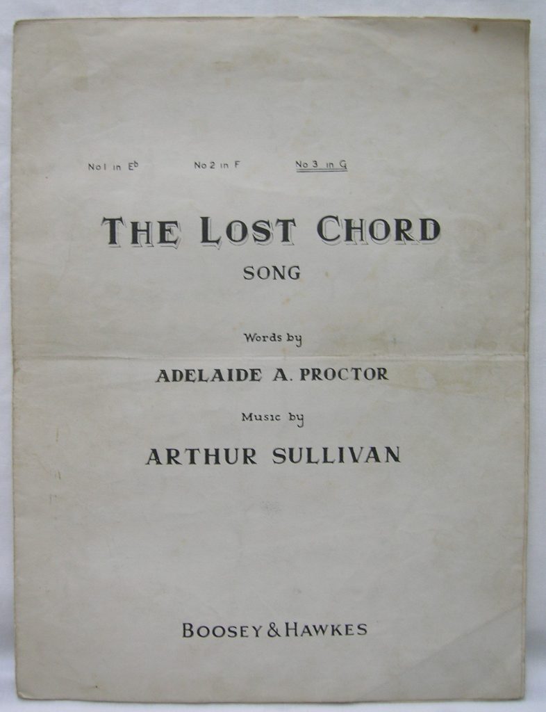 THE LOST CHORD Song Sheet Music Proctor Sullivan Boosey Hawkes Vintage