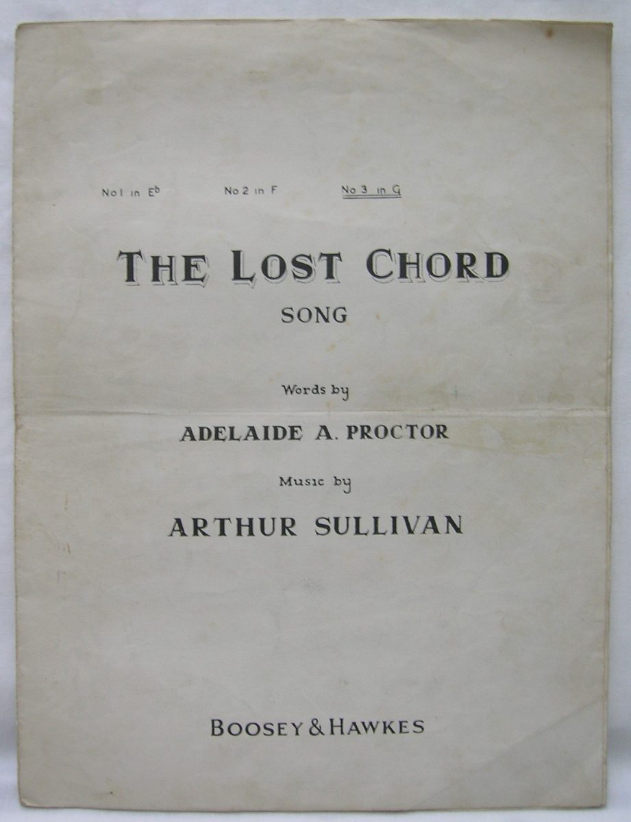 THE LOST CHORD Song Sheet Music Proctor Sullivan Boosey Hawkes Vintage - Image 1