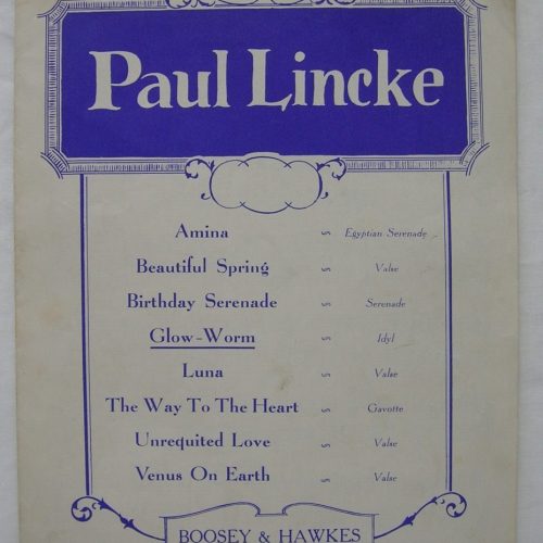 GLOW WORM Sheet Music Lysistrata Paul Lincke Boosey Hawkes Vintage - Image 1