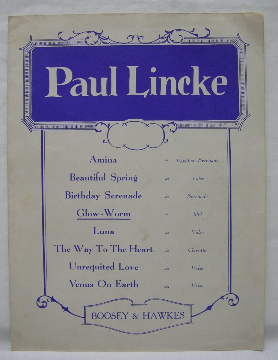 GLOW WORM Sheet Music Lysistrata Paul Lincke Boosey Hawkes Vintage - Image 1