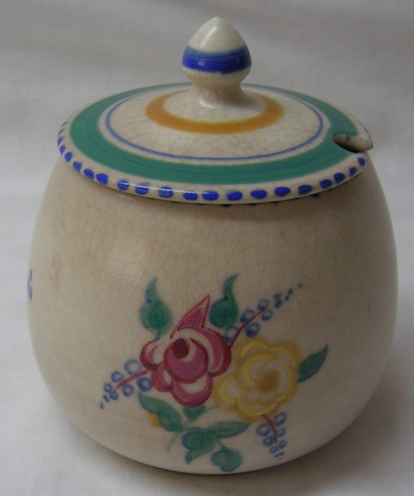 POOLE Pottery Hand Decorated Lidded Preserve Jam Marmalade Pot BF 288 1930's