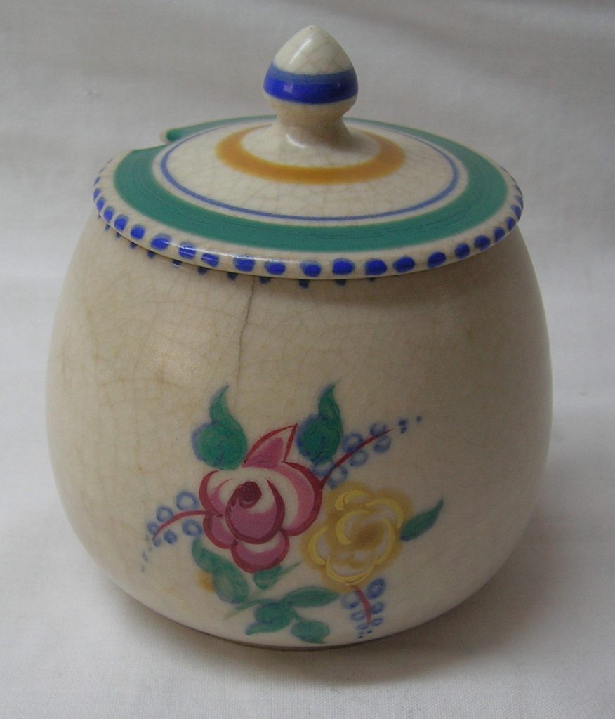 POOLE Pottery Hand Decorated Lidded Preserve Jam Marmalade Pot BF 288 1930's