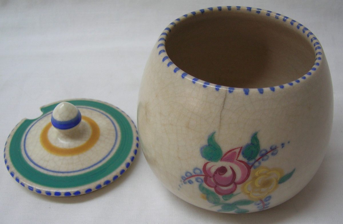 POOLE Pottery Hand Decorated Lidded Preserve Jam Marmalade Pot BF 288 1930's - Image 5