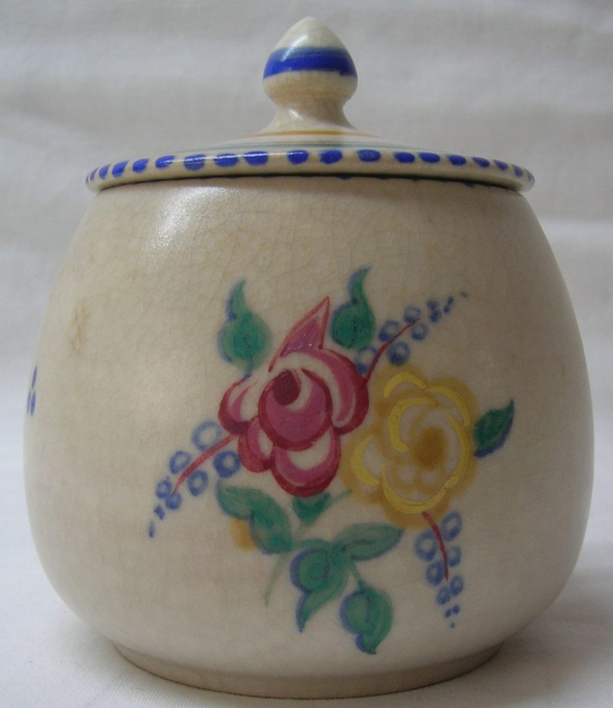POOLE Pottery Hand Decorated Lidded Preserve Jam Marmalade Pot BF 288 1930's