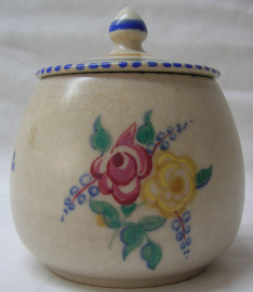 POOLE Pottery Hand Decorated Lidded Preserve Jam Marmalade Pot BF 288 1930's - Image 2