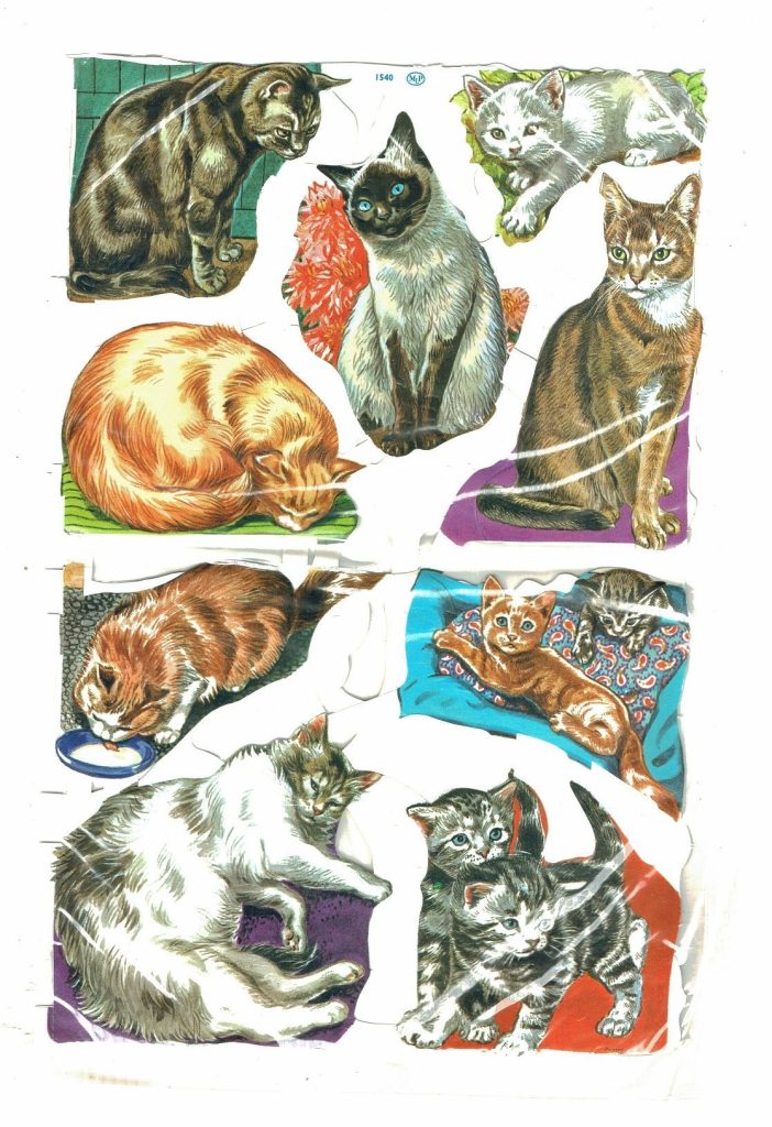 Unopened Packet Mamelok Press MLP Paper Picture Scraps Dog/1548 Cat/1540 1950-60