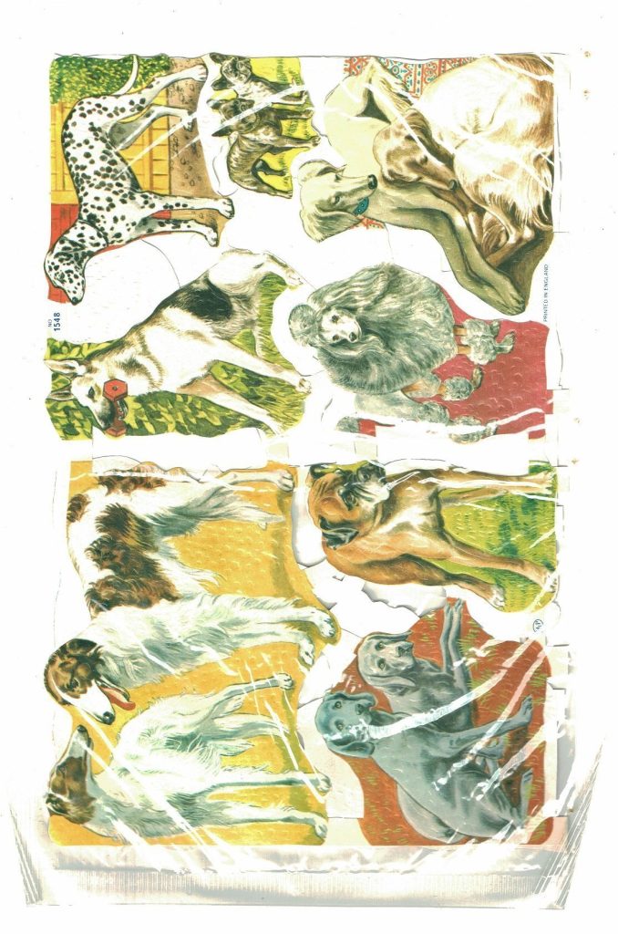 Unopened Packet Mamelok Press MLP Dog/1548 Cat/1540 Picture Scraps Vintage Gift