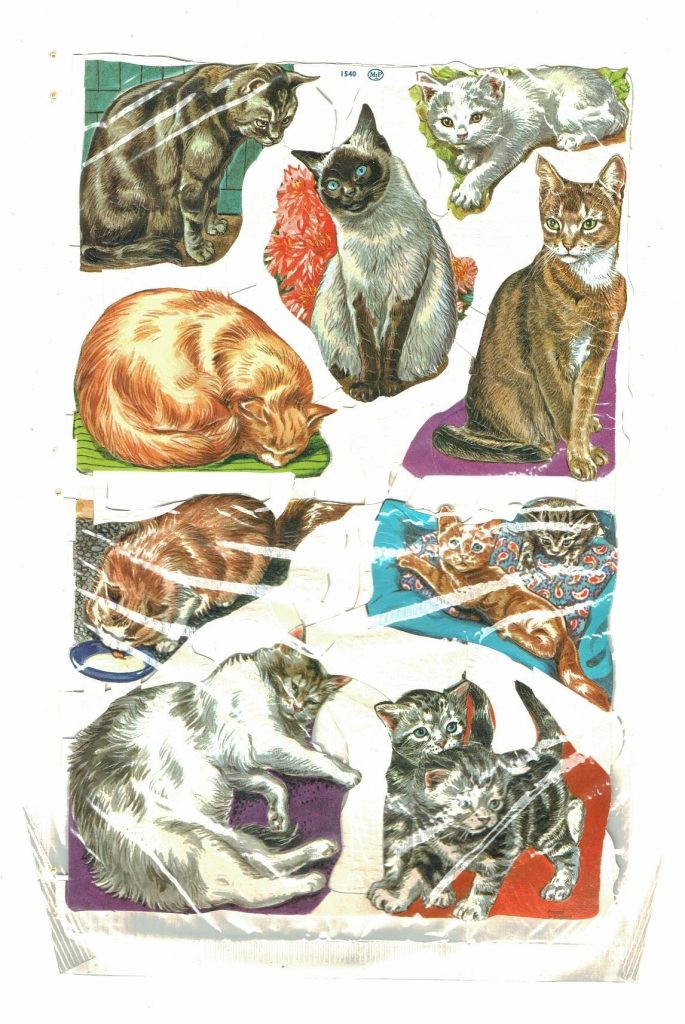 Unopened Packet Mamelok Press MLP Dog/1548 Cat/1540 Picture Scraps Vintage Gift