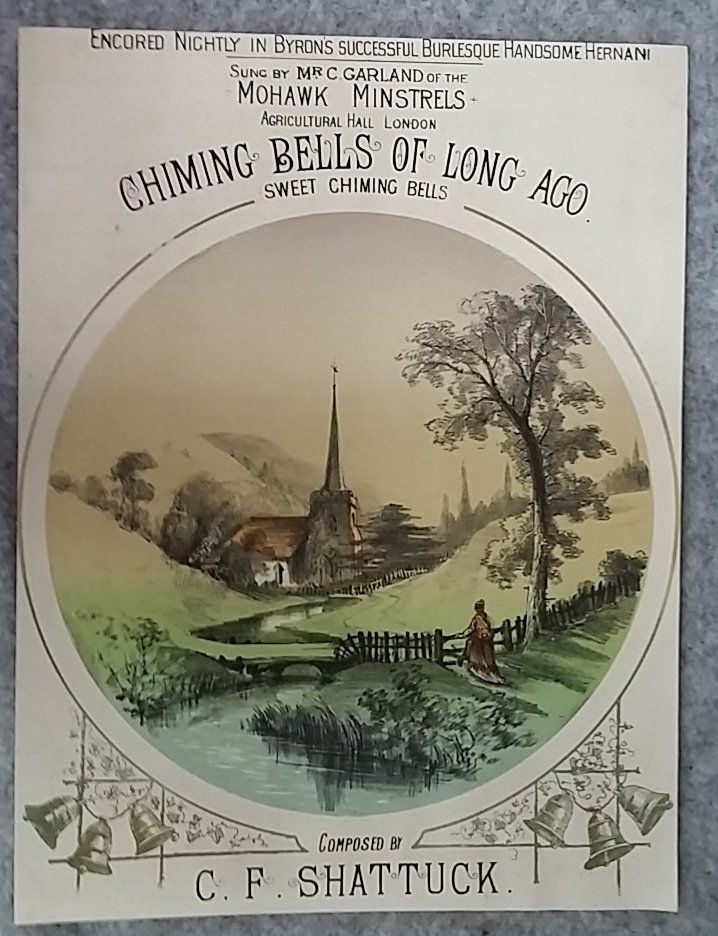 Chromolithographic Art Front Page Chiming Bells of Long Ago Sheet Music Antique