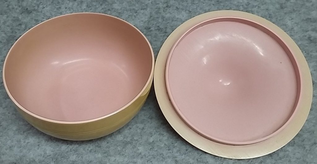 Dressing Table Set 5pc Pink Satin Celluloid Bristle & Monofil Brushes Antique