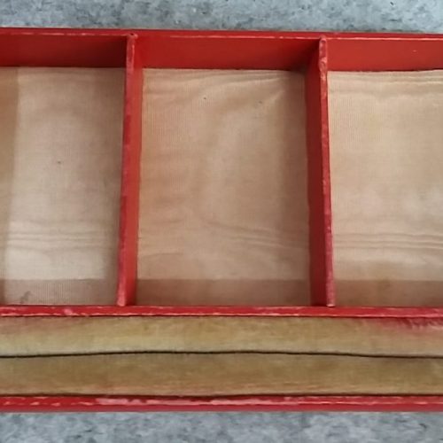 Jewellery Box Red Faux Leather One Tray Working Latch Lock Vintage - Image 7