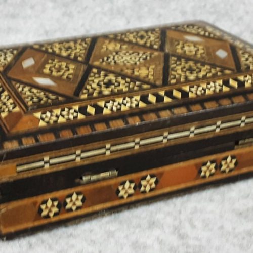 Sorrento Ware Italian Micro Mosaic Wooden Cigarette Box Vintage - Image 1