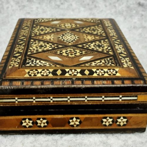 Sorrento Ware Italian Micro Mosaic Wooden Cigarette Box Vintage - Image 8