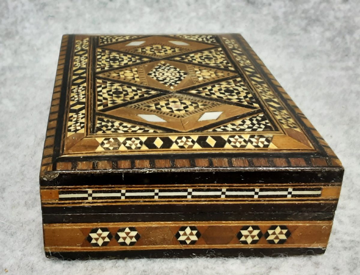 Sorrento Ware Italian Micro Mosaic Wooden Cigarette Box Vintage - Image 7
