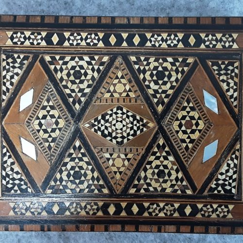 Sorrento Ware Italian Micro Mosaic Wooden Cigarette Box Vintage - Image 4