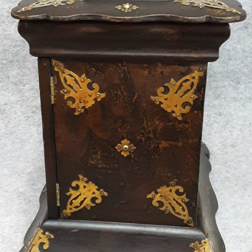 Table Cabinet Jewellery Sewing Vanity Box Papier Mache Brass 1850 Antique - Image 12