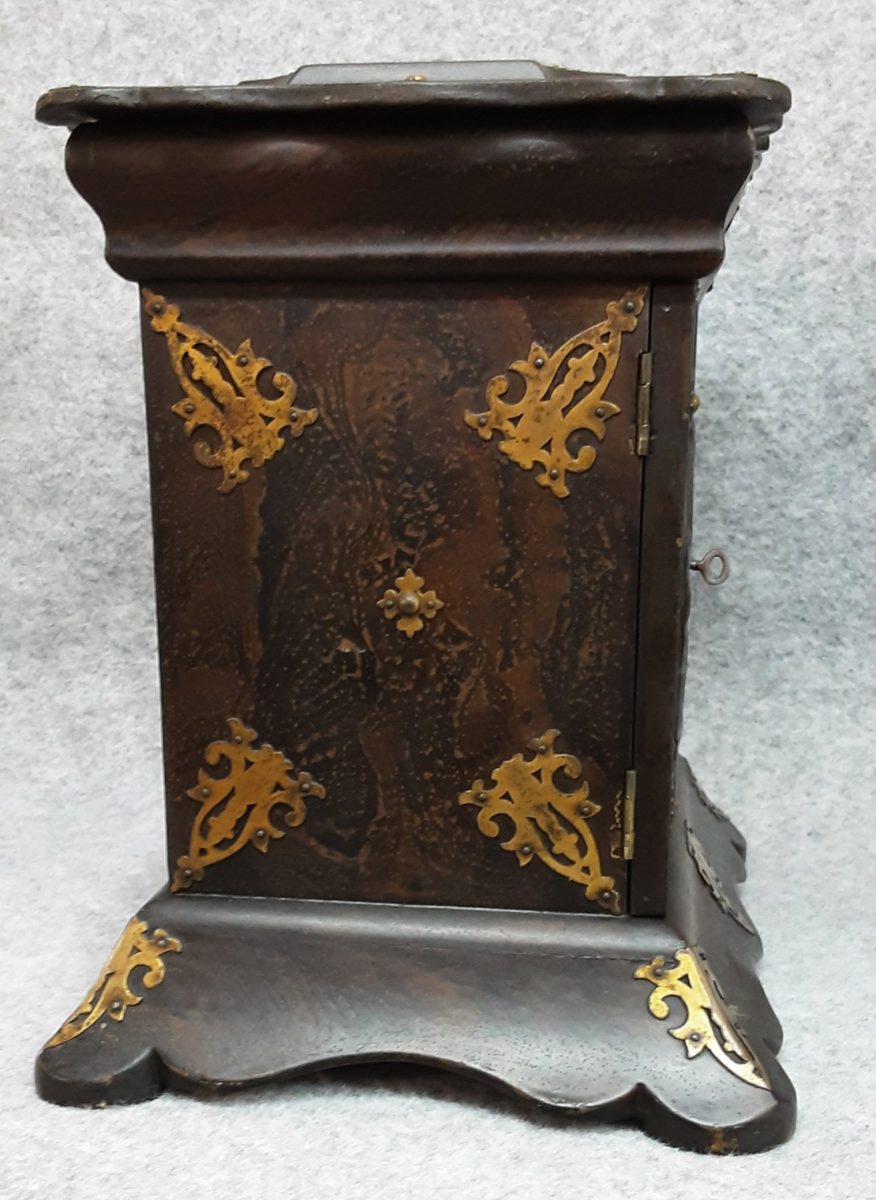 Table Cabinet Jewellery Sewing Vanity Box Papier Mache Brass 1850 Antique - Image 10