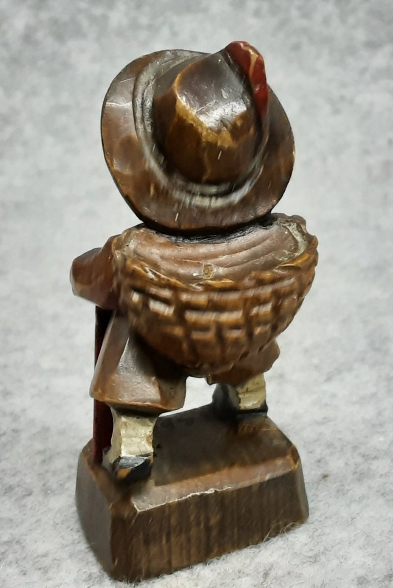Anri Wood Carving Hand Painted Treen Tyrolean Spa Boy Singing Hiking - Image 8