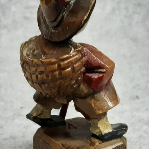 Anri Wood Carving Hand Painted Treen Tyrolean Spa Boy Singing Hiking - Image 7