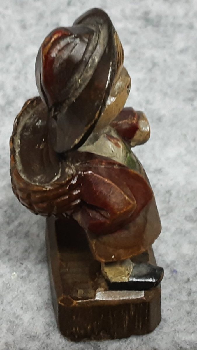 Anri Wood Carving Hand Painted Treen Tyrolean Spa Boy Singing Hiking - Image 6