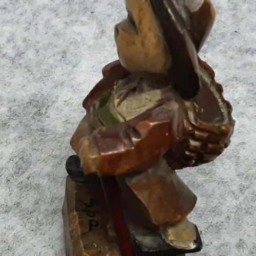Anri Wood Carving Hand Painted Treen Tyrolean Spa Boy Singing Hiking - Image 4