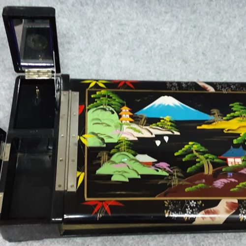 Photograph Album Music Box Black Lacquer MOP Tokyo Seiki Japan Vintage - Image 6