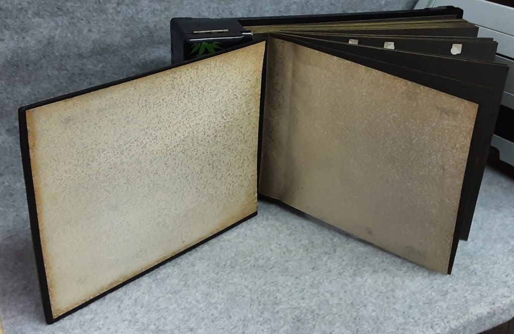 Photograph Album Music Box Black Lacquer MOP Tokyo Seiki Japan Vintage