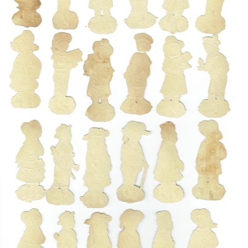 Die Cut Paper Scraps 36 Various Boys and Girls German 1880s Antique - Image 2