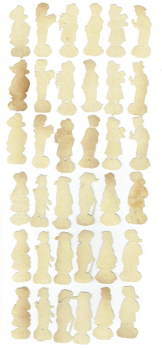 Die Cut Paper Scraps 36 Various Boys and Girls German 1880s Antique - Image 2