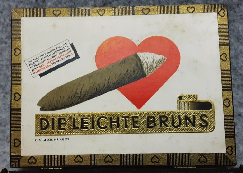 Tobacco Cigar Box EMPTY Wooden Bruns Zigarren Immer Leicht Vintage