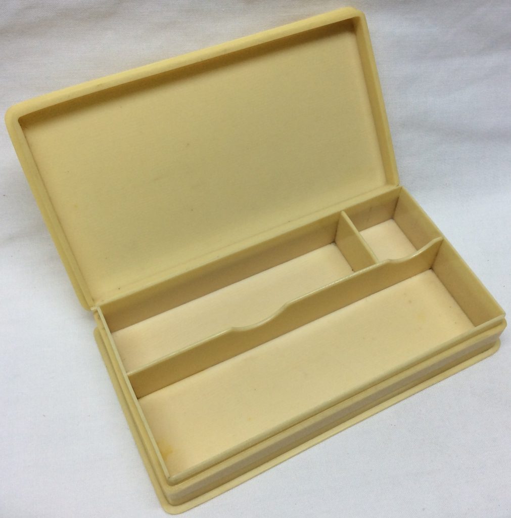 Celluloid Vanity Box Plain Ivoreen Manicure Tool Accessories Antique
