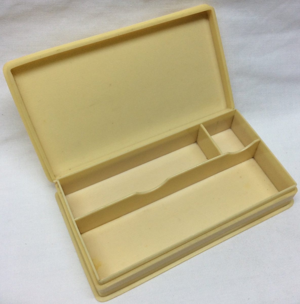 Celluloid Vanity Box Plain Ivoreen Manicure Tool Accessories Antique - Image 1