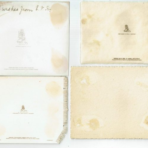 4 Mica Glitter Die Cut Flat Folded Christmas Greeting Card RAPHAEL TUCK Antique - Image 3