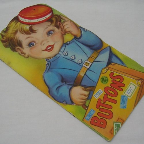 Children's Rhyming Story Book BUTTONS Shaped Cuddly Cut Book Vintage 1950's - Image 1