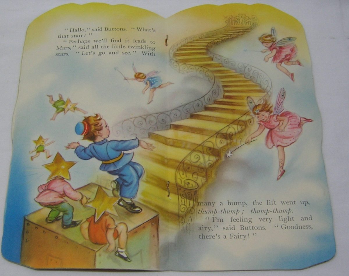 Children's Rhyming Story Book BUTTONS Shaped Cuddly Cut Book Vintage 1950's - Image 3