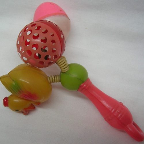 Baby Rattle Crib Toy Early Duck Egg Ball Celluloid Plastic Antique - Image 3