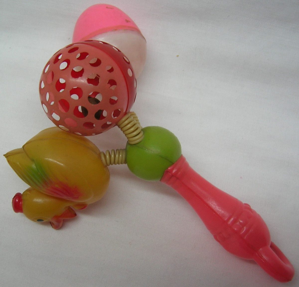 Baby Rattle Crib Toy Early Duck Egg Ball Celluloid Plastic Antique - Image 3