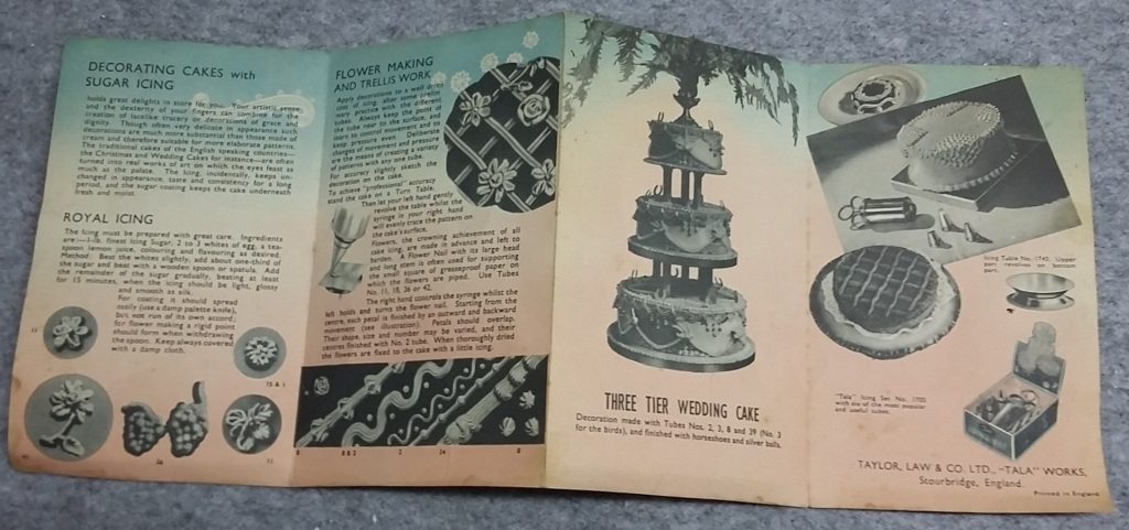 TALA Icing Set No.1705 Pink Syringe Handle Six Tubes Leaflet Boxed Vintage 1950s